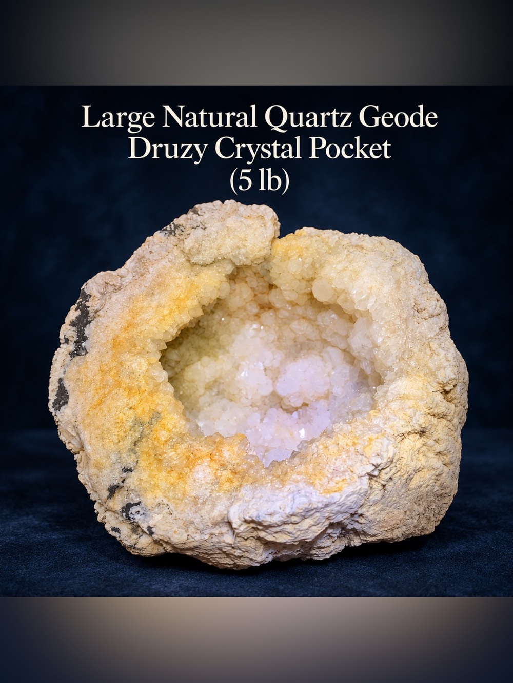 Large Natural Quartz Geode / Druzy Crystal Pocket – 5 lb